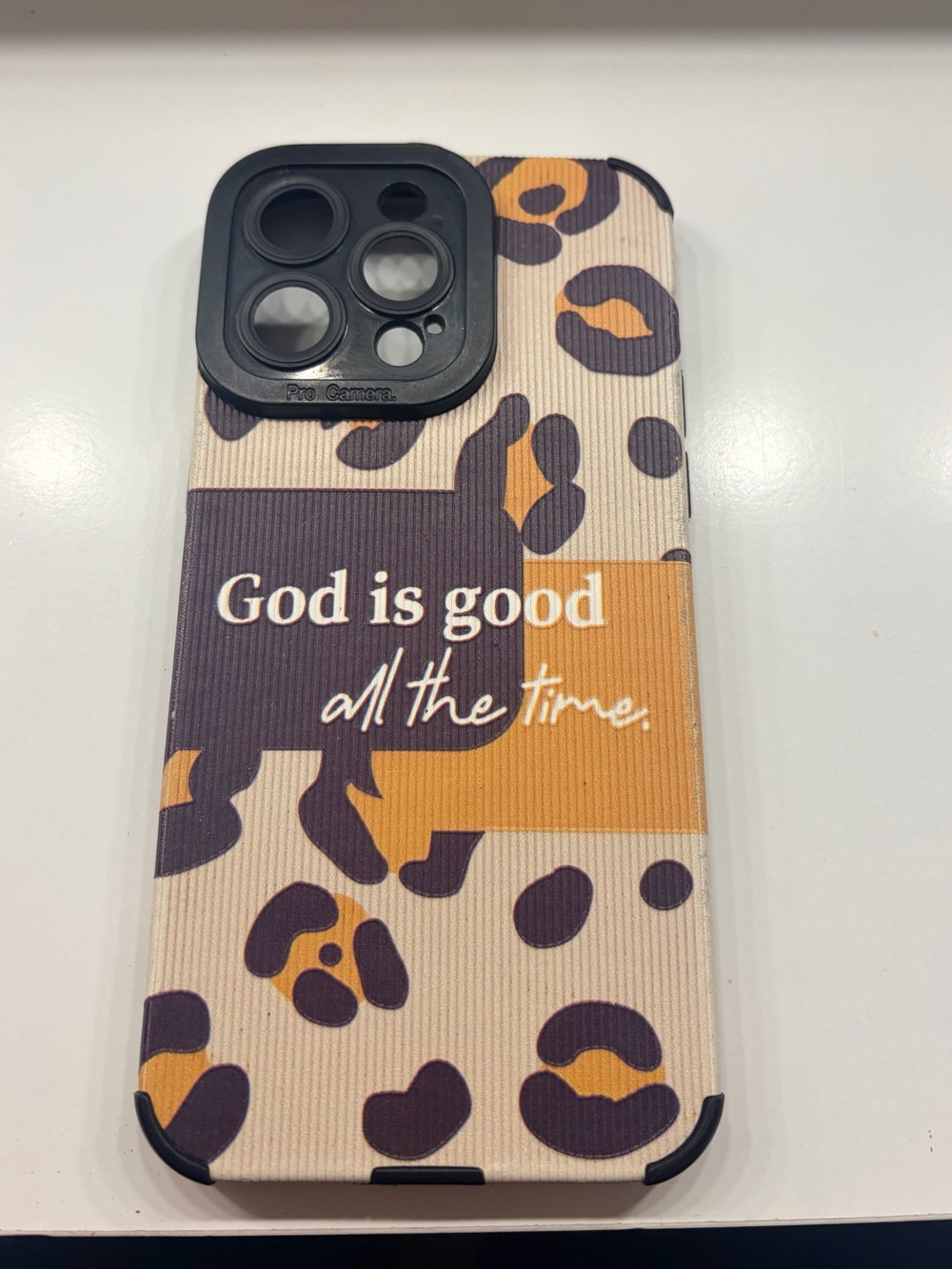 Protective Leopard Print Phone Case - Beige & Mustard